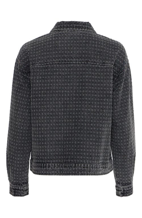 Ichi Denim Zip Jacket In Washed Black