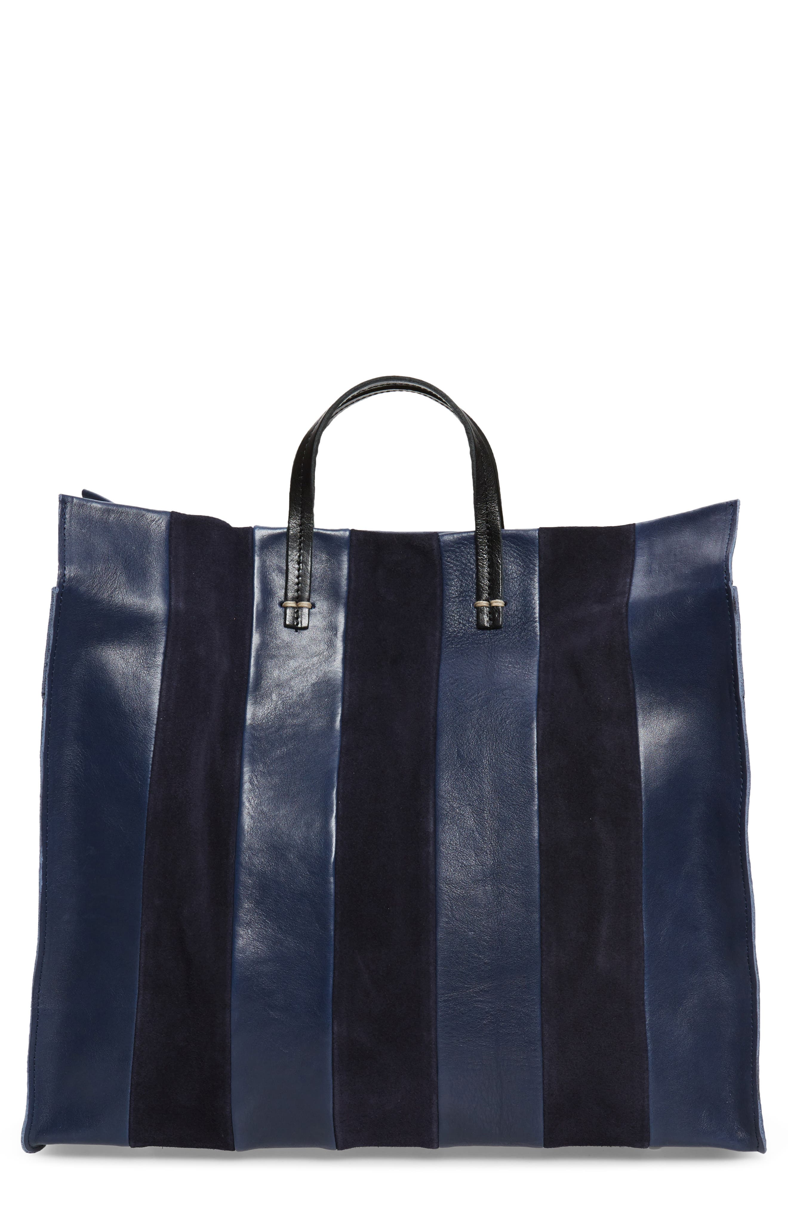 Clare V. Simple Stripe Leather Tote, Main, color, 