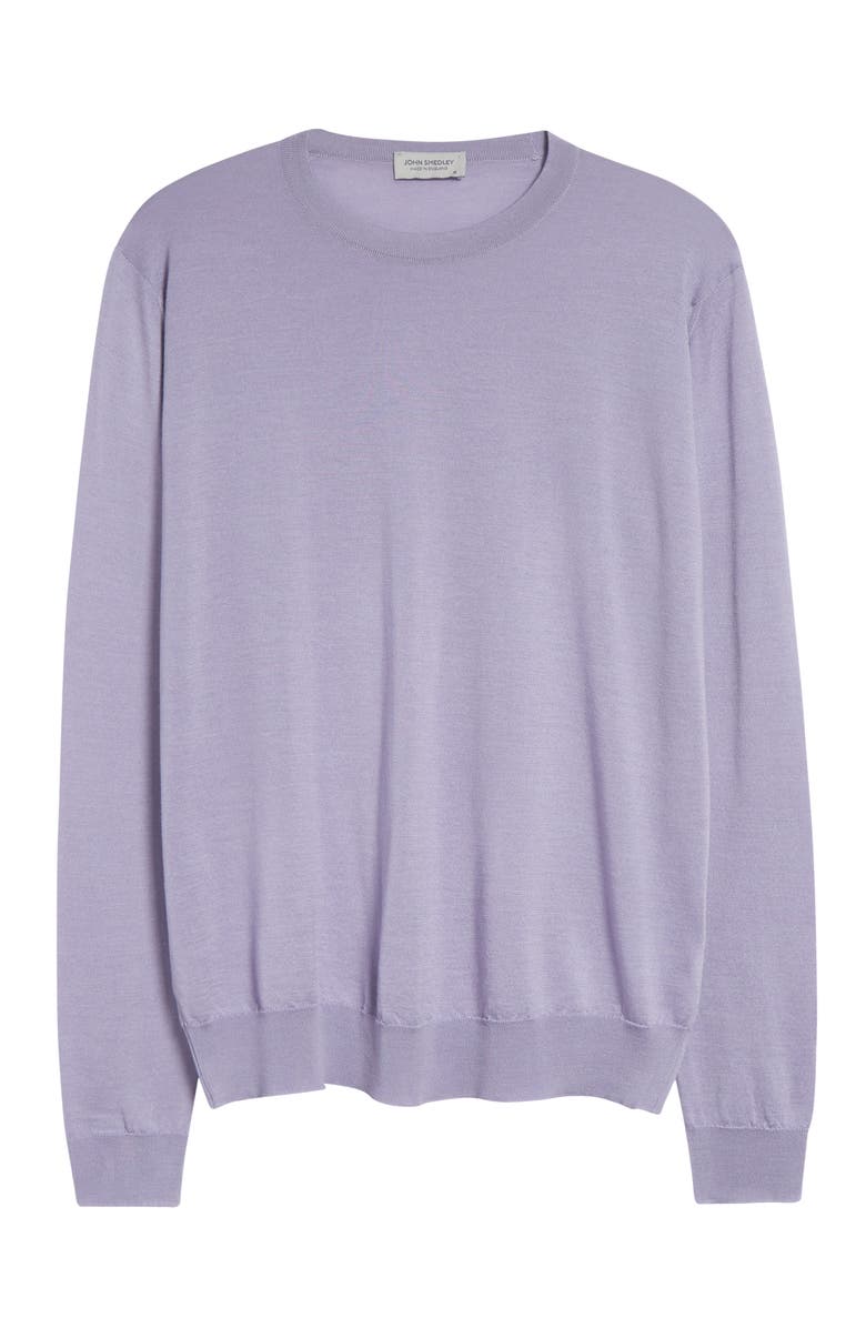 John Smedley Darley Merino Wool & Sea Island Cotton Gauze Sweater, Alternate, color, Lila