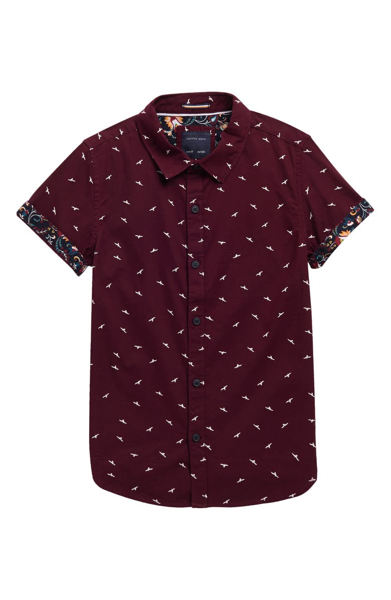 DENIM AND FLOWER Kids' Short Sleeve Collar Shirt, Main, color, 