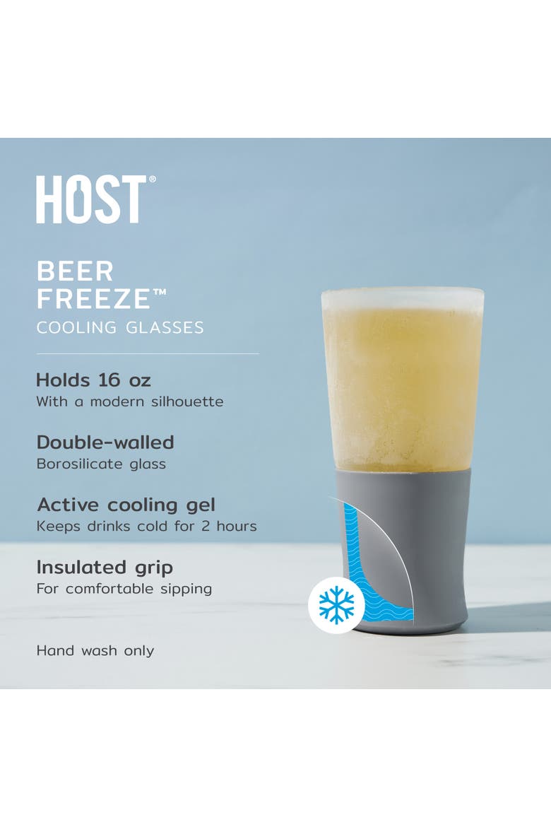 Glass FREEZE Beer Cooling Cup Set of 2, Alternate, color, Gray