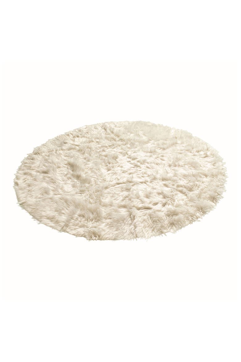 Arlington Circular 6 Faux Fur Rug - Off White, Alternate, color, OFF WHITE