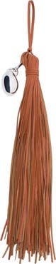 MANGO Leather Fringe Keychain