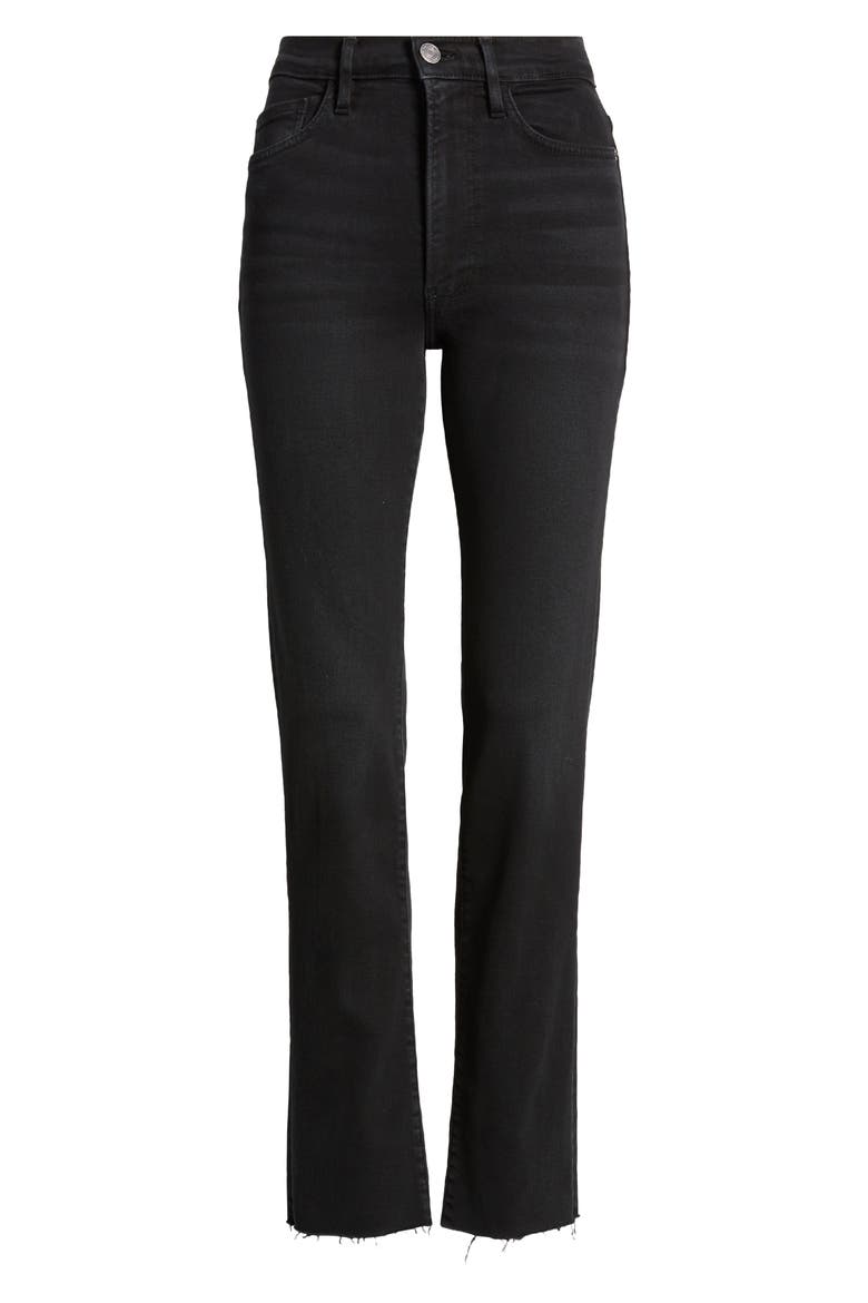 Le High Raw Hem Straight Leg Jeans, Alternate, color, BLACKTHORN
