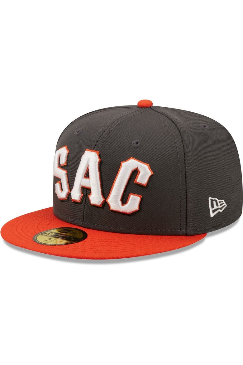 Men's New Era Charcoal Sacramento River Cats Authentic Collection 59FIFTY Fitted Hat, Alternate, color, Charcoal