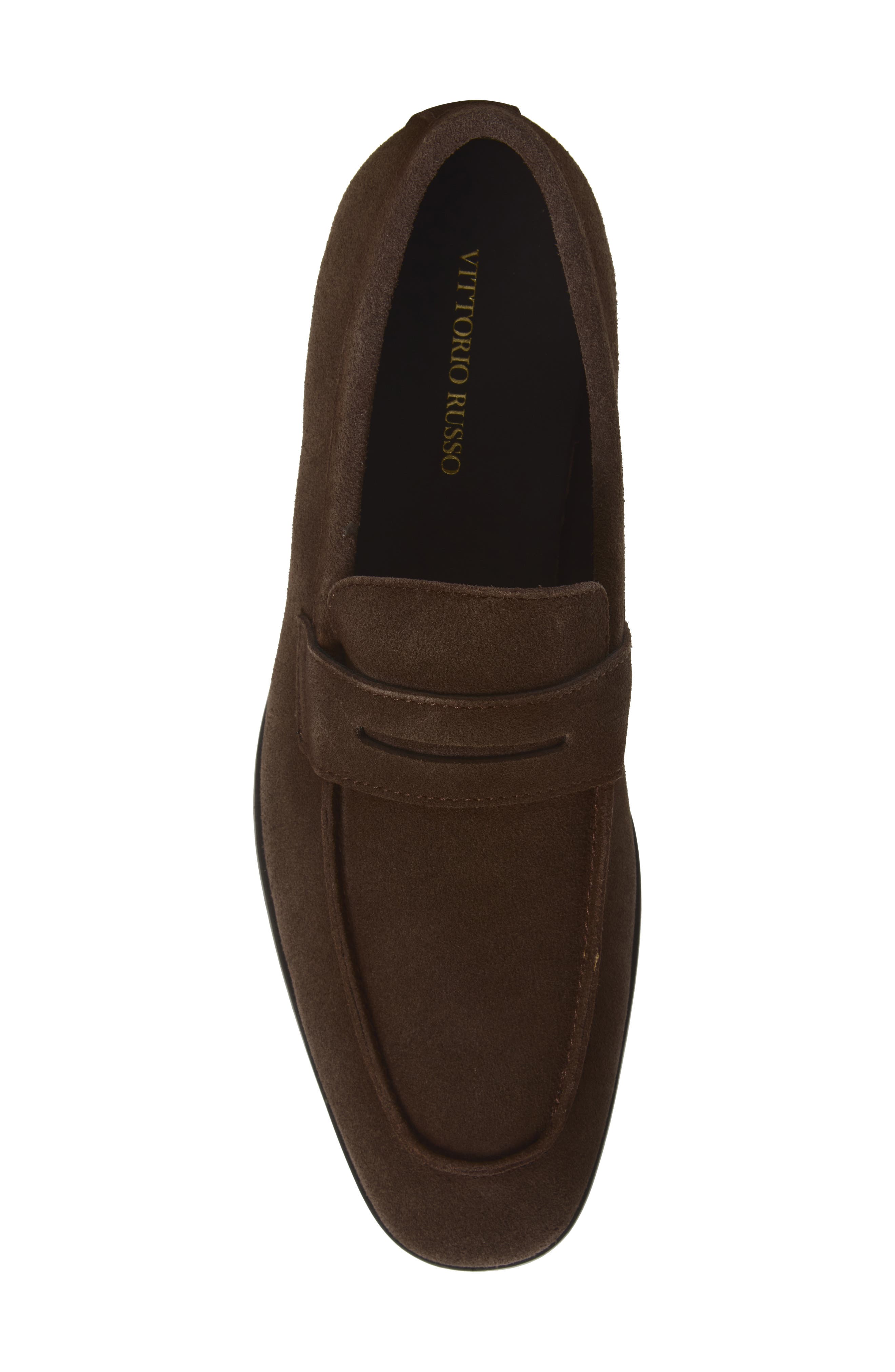 Varick Penny Loafer, Alternate, color, DARK BROWN