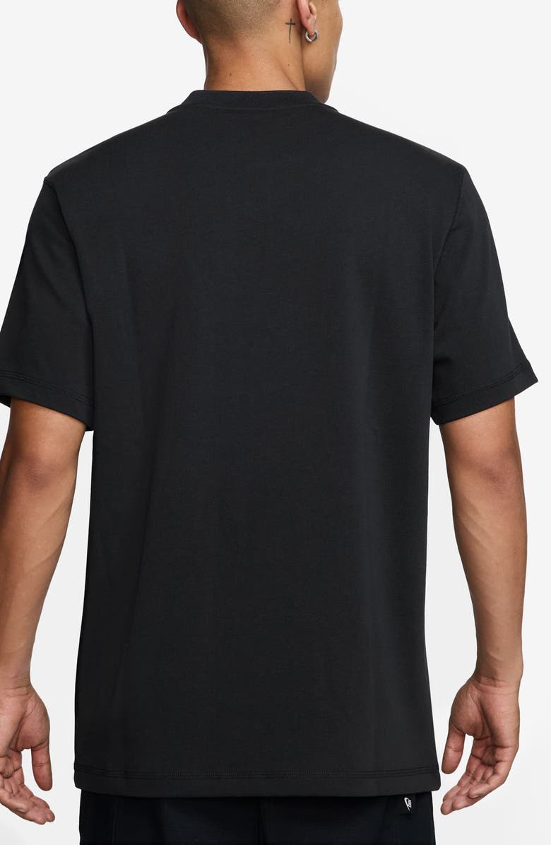 Nike Club Short Sleeve Cotton Henley, Alternate, color, Black/ White