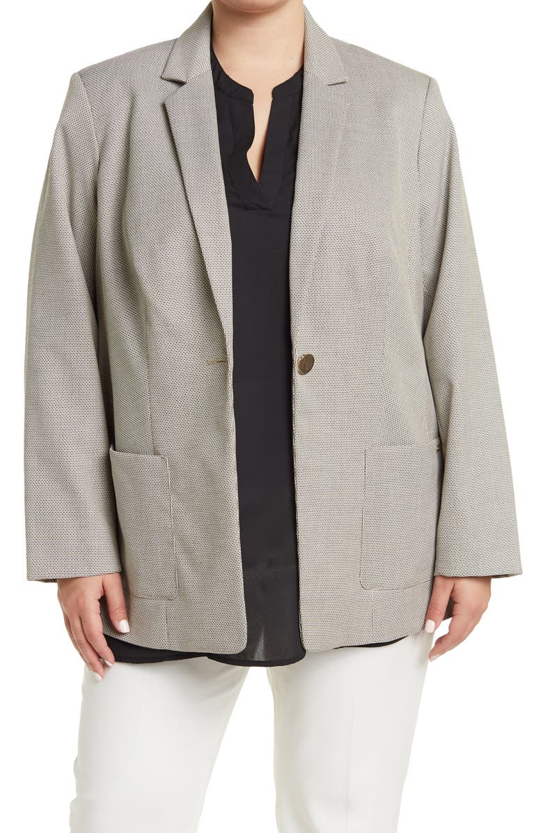 Calvin Klein Pattern One Button Notch Lapel Jacket, Main, color, 