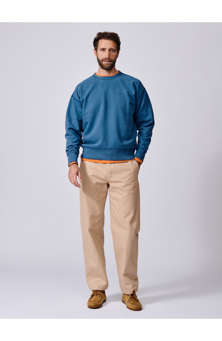 Aubin Brandon Crew Neck Relaxed Sweatshirt, Alternate, color, Washed Cobalt