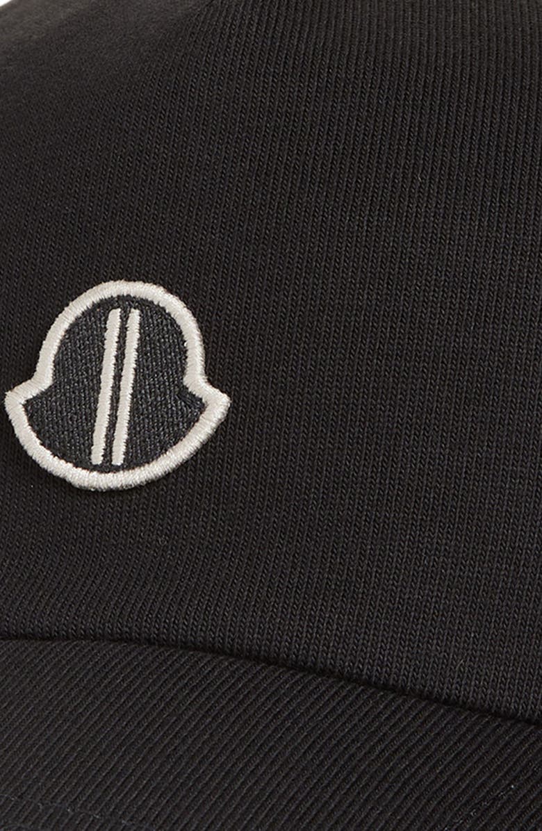 Moncler x Rick Owens Logo Patch Baseball Cap, Alternate, color, Black