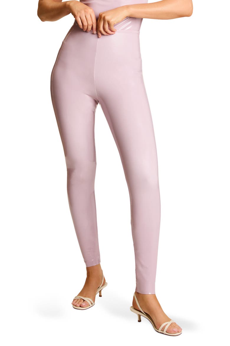 Control Top Faux Patent Leather Leggings, Main, color, MAUVE