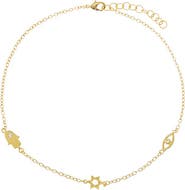 BY ADINA EDEN CZ Protection Symbol Charm Anklet