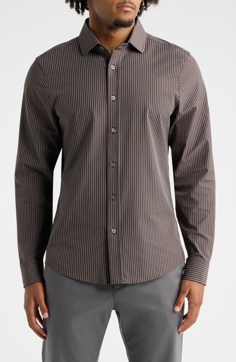 State of Mind Slim Fit Pinstripe Button-Up Shirt
