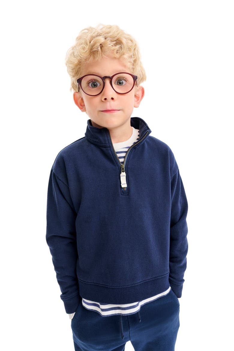 Quarter Zip Sweatshirt, Alternate, color, Navy
