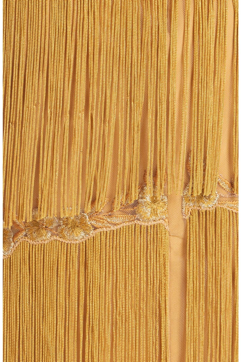 Embellished Tiered Fringe Dress, Alternate, color, GOLD