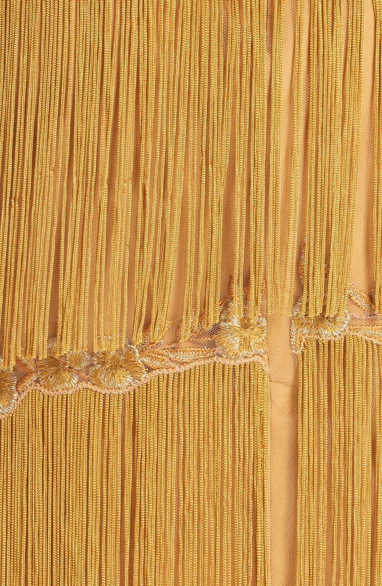 Marchesa Notte Embellished Tiered Fringe Dress, Alternate, color,