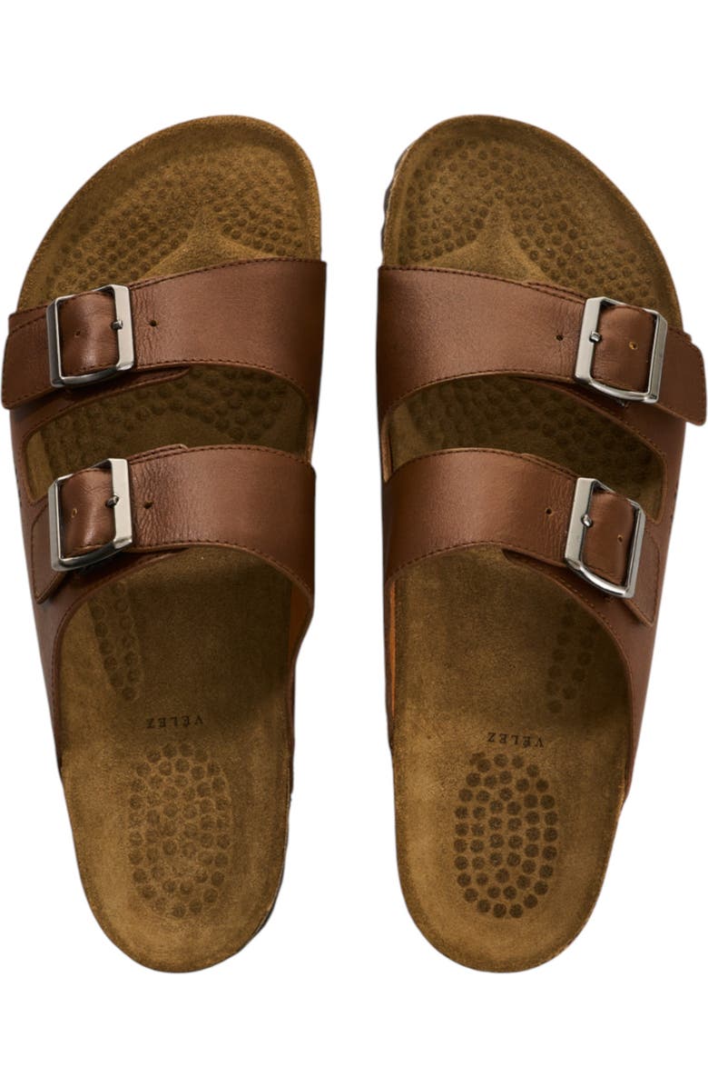 Velez Genuine Leather Sandals with Double Buckle, Alternate, color, Honey