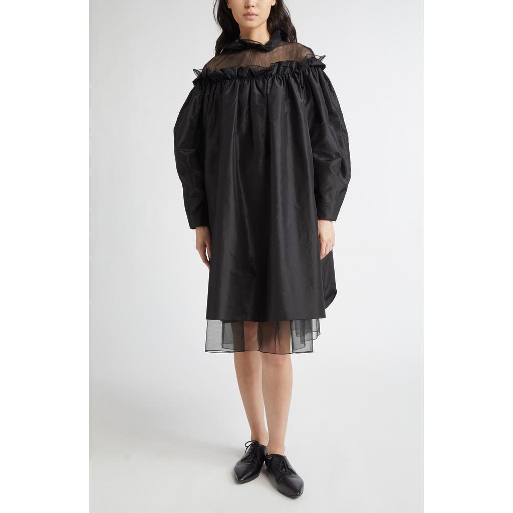MERUERT TOLEGEN MERUERT TOLEGEN PARACHUTE SCULPTED LONG SLEEVE TAFFETA & TULLE DRESS
