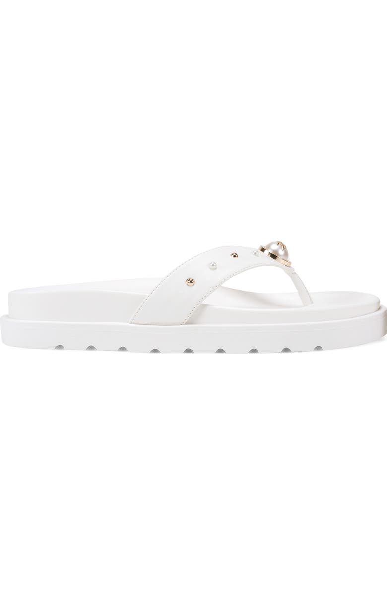 KARL LAGERFELD PARIS Hayze Pearl Flip Flop, Alternate, color, Bright White