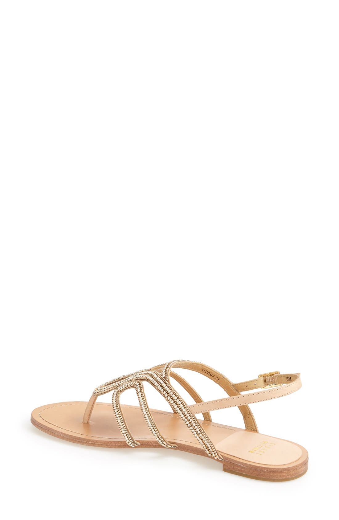 Stuart Weitzman 'Thongshow' Crystal Embellished Thong Sandal, Alternate, color, 