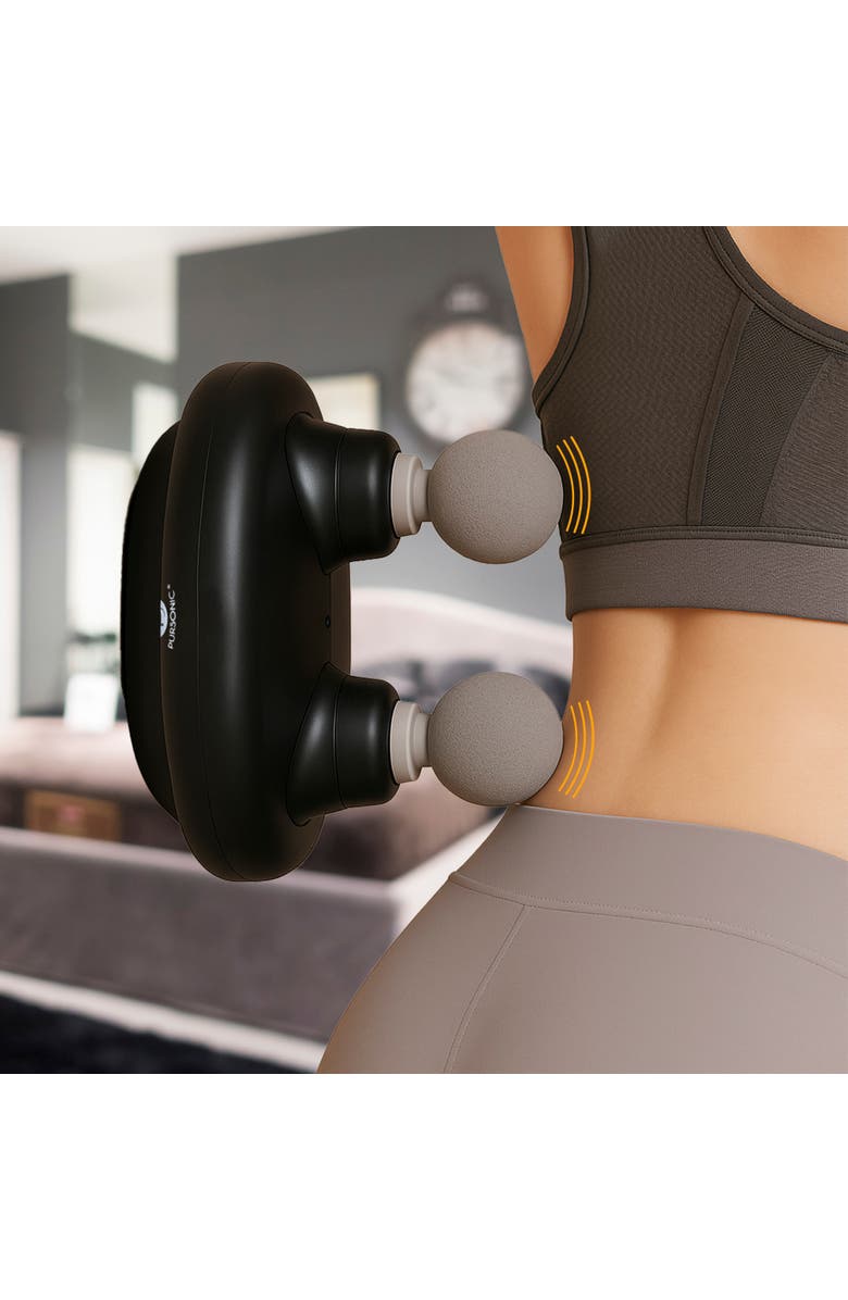 PURSONIC 9-Speed Deep Tissue Massage Gun - Cordless With 8Pro Massage Heads, Alternate, color, Black