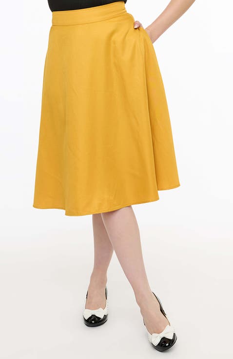 Retro Style High Waist Vivien Swing Skirt