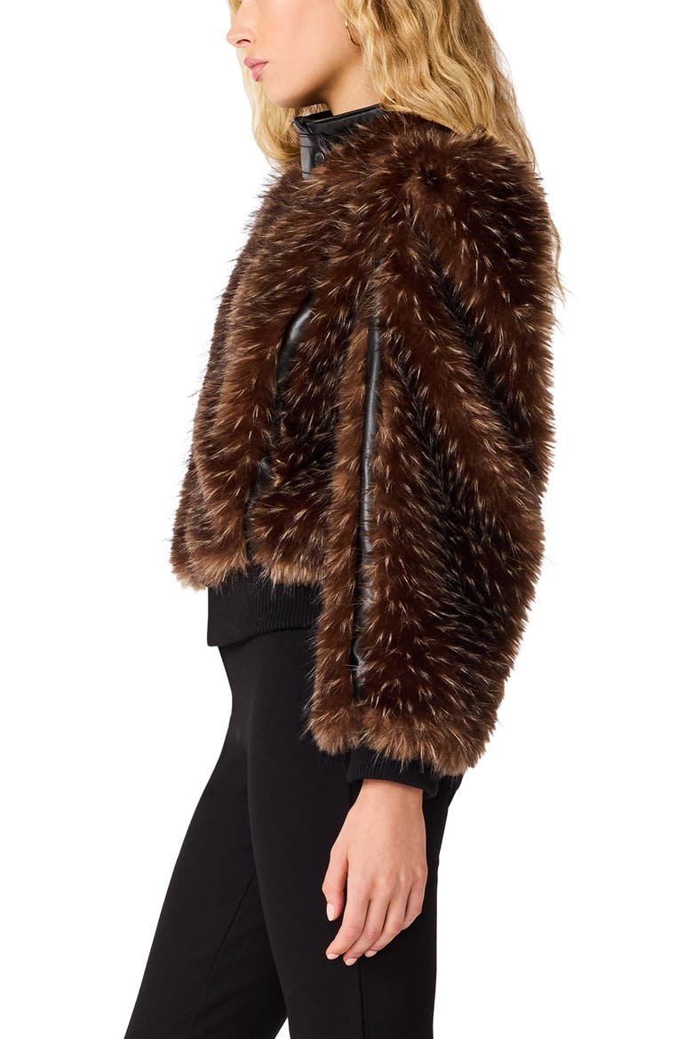 Pru Faux Fur Jacket, Alternate, color, FADED BLACK