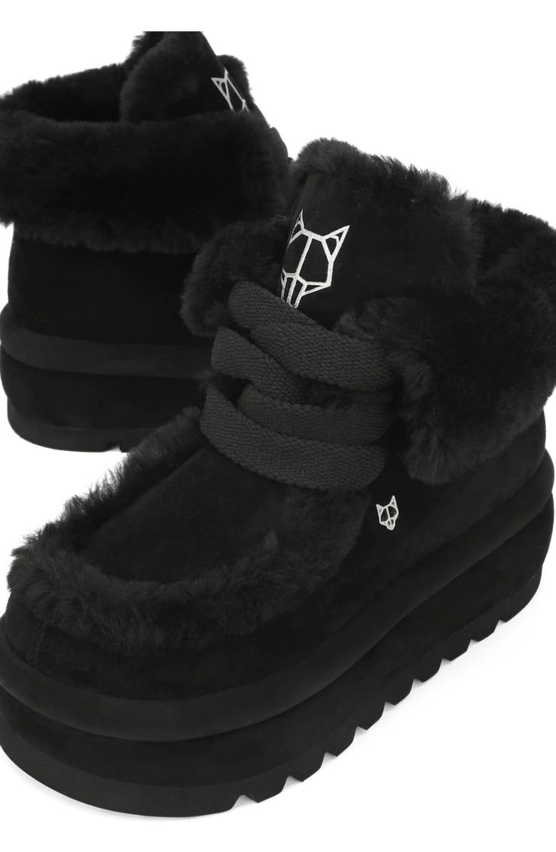 Naked Wolfe Bambi Black Suede/Shearling, Alternate, color, Black