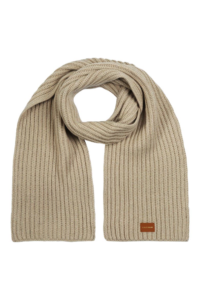 Chunky Knit Scarf, Alternate, color, LIGHT SESAME