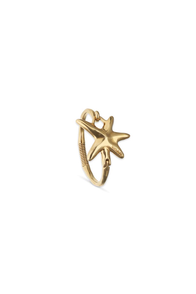 Gold-Tone Rigid Star Bangle Bracelet, Alternate, color, Gold