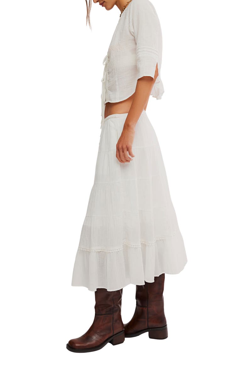 Bright Side Tie Front Crop Top & Midi Skirt Set, Alternate, color, CLEAN IVORY