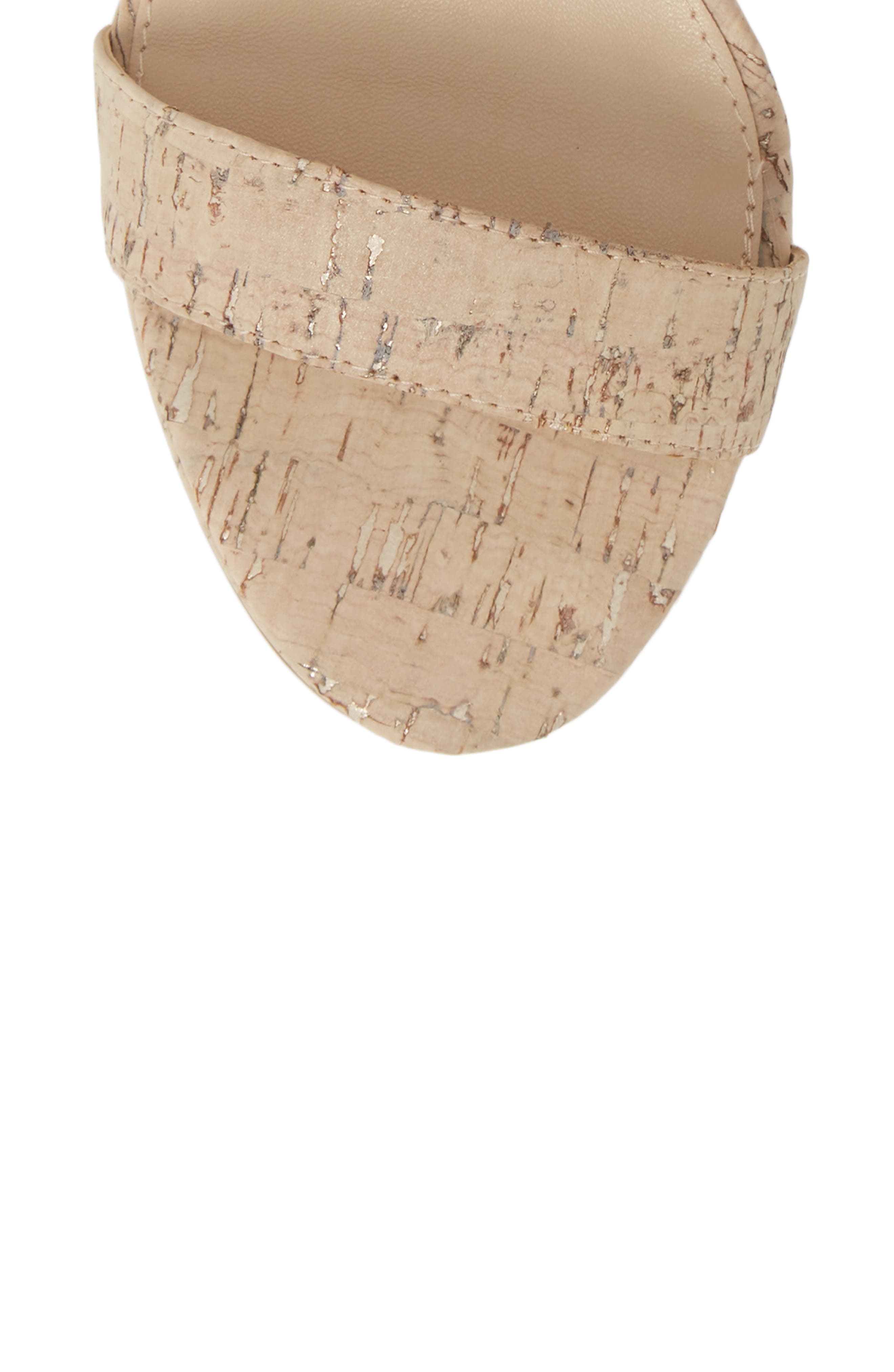 Nisha Wedge Sandal, Alternate, color, BEIGE WASHED CORK