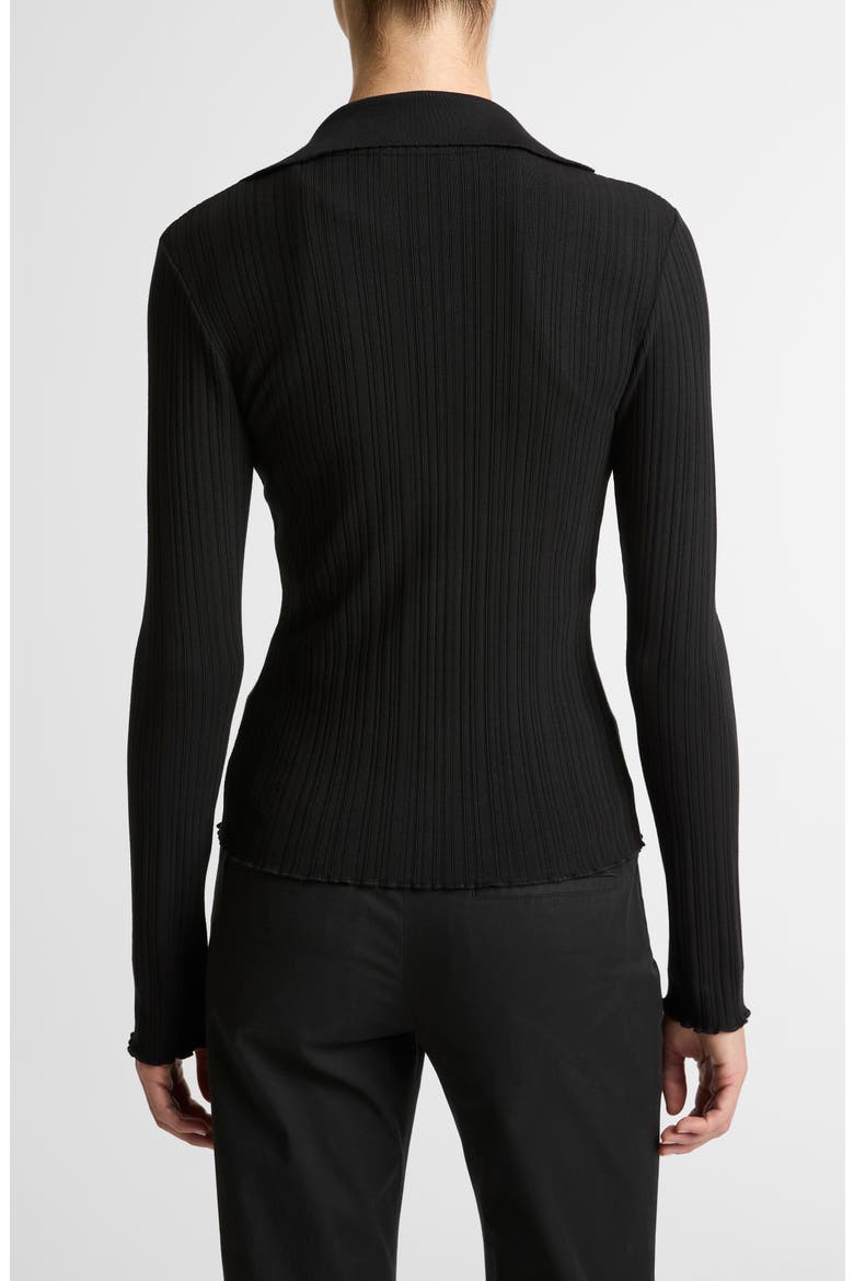Johnny Collar Rib Cardigan, Alternate, color, BLACK