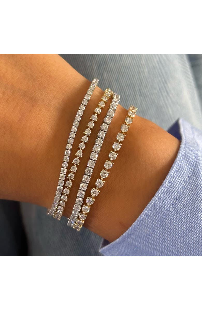 BY ADINA EDEN Lab Grown Diamond Four Prong Tennis Bracelet 14K, Alternate, color, 14K White Gold - 5 Carat