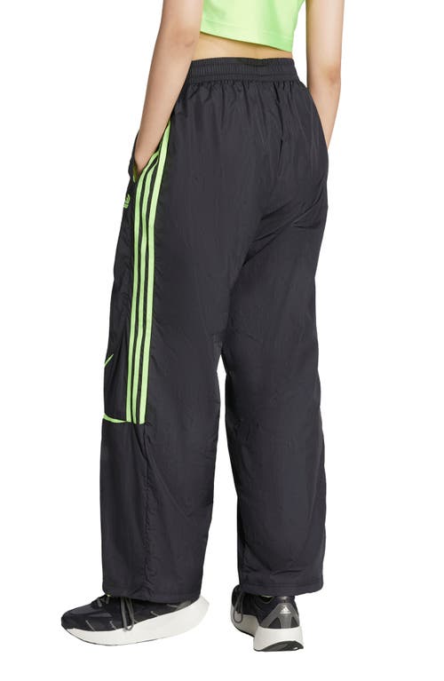 Adidas Originals Teamgeist Oversize Recycled Nylon Track Pants In Black