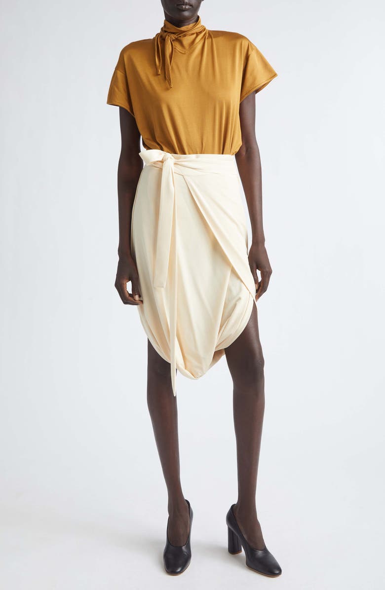 Lemaire Scarf Neck Jersey Top, Alternate, color, Cinnamon Brown