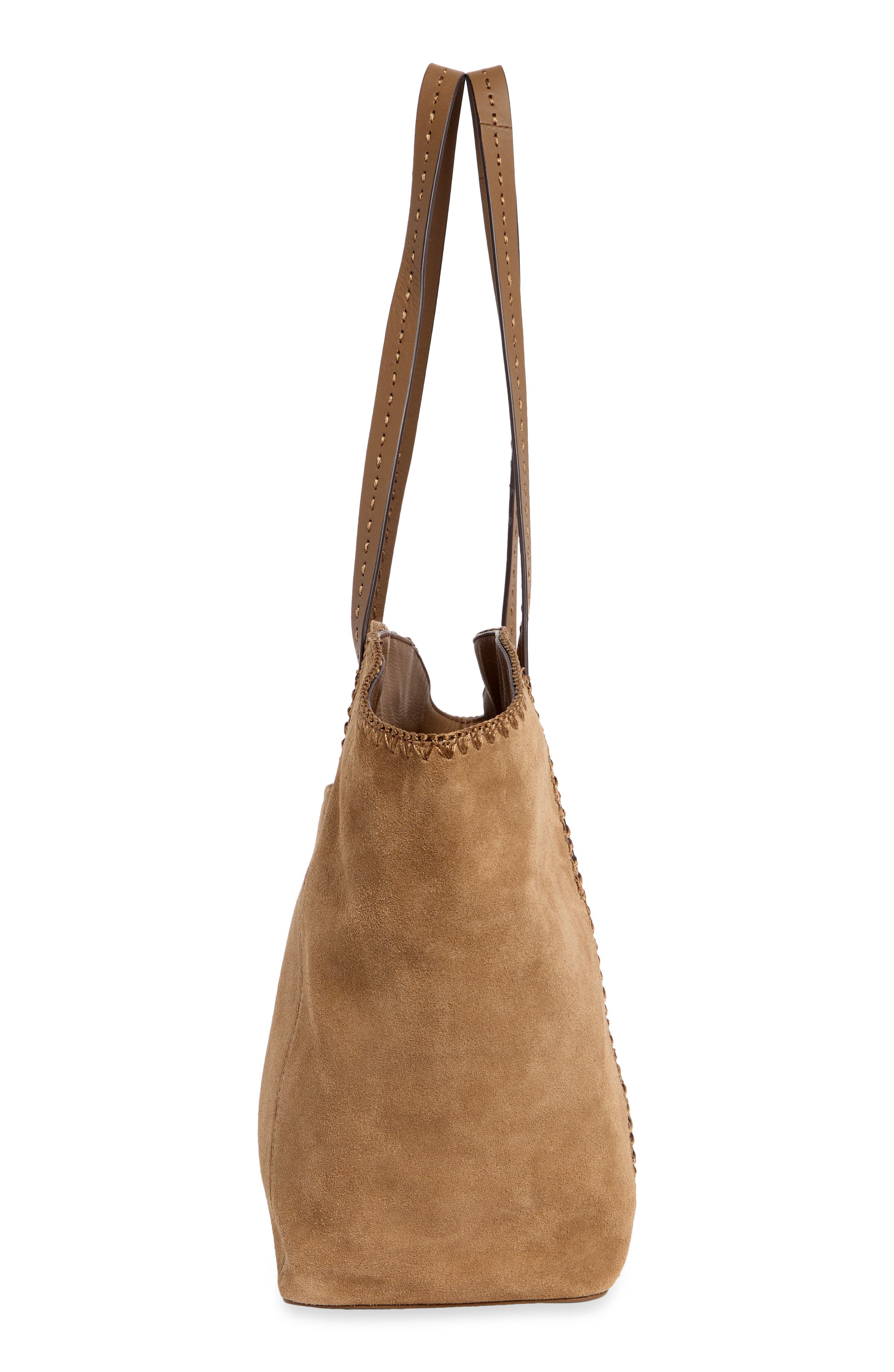 Paradise Leather Tote, Alternate, color, COFFEE SUEDE
