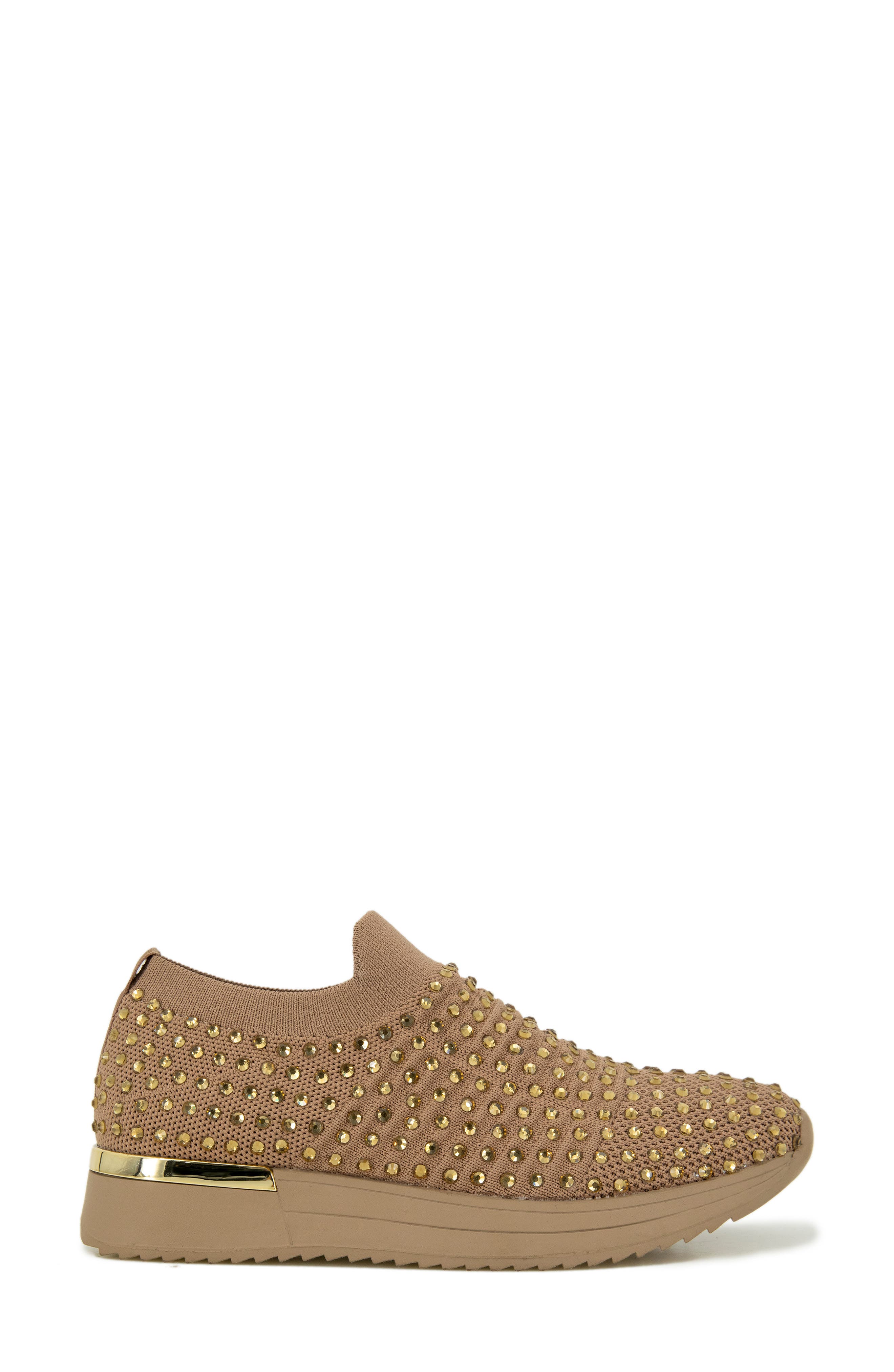 REACTION KENNETH COLE Cameron Embellished Jewel Platform Sneaker, Alternate, color, CASHEW
