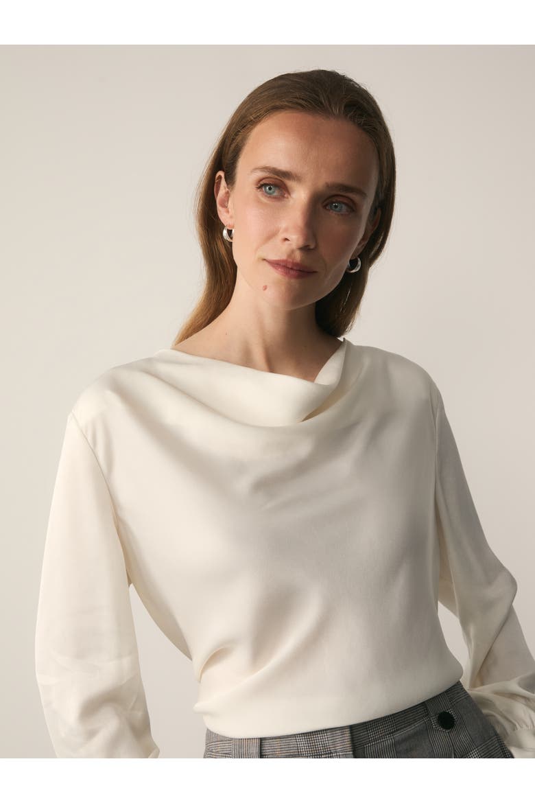 Loano Cowl Neck Long Sleeve Top, Alternate, color, White