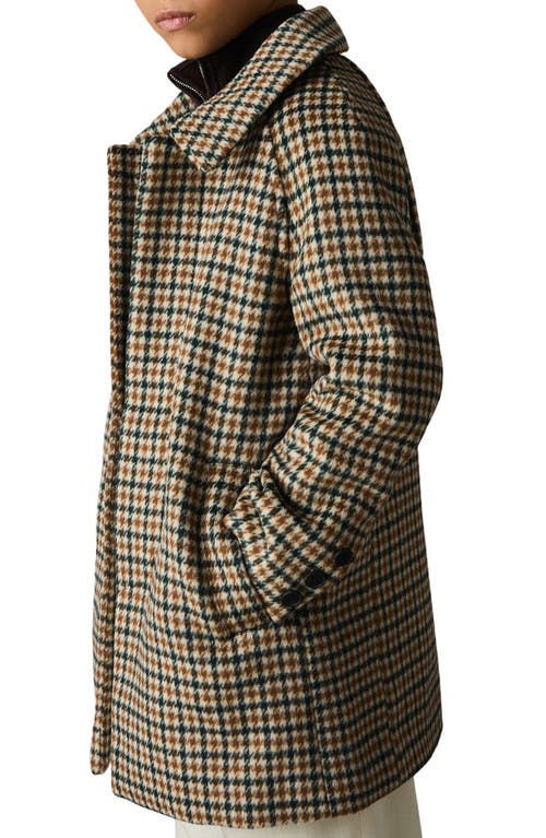 Reiss Kids' Region Check Wool Blend Car Coat In Multi