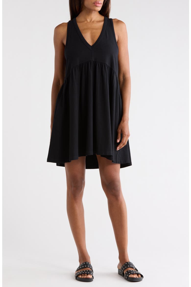 V-Neck Tank Dress, Main, color, BLACK