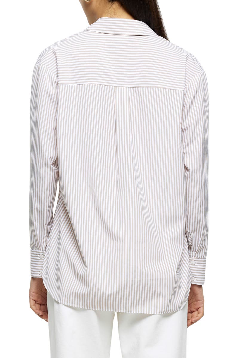 River Island Stripe Poplin Button-Up Shirt, Alternate, color,