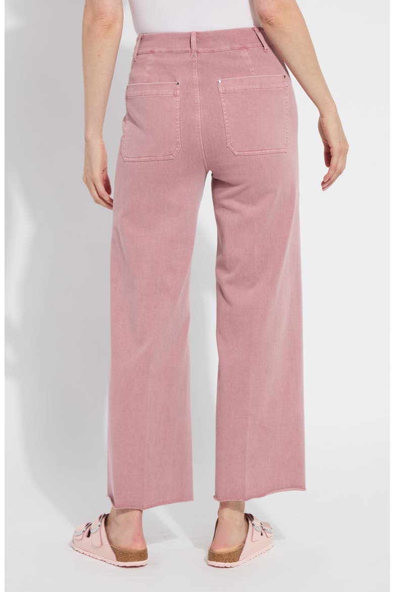 'Lyssentials Erin High Waist Ankle Wide Leg Denim Jeans, Alternate, color, MAUVE