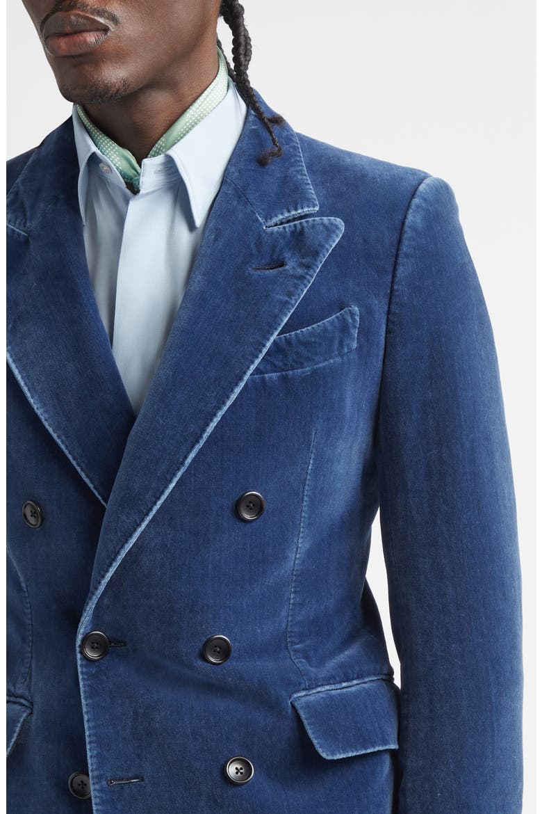 Double Breasted Velveteen Jacket, Alternate, color, INDIGO