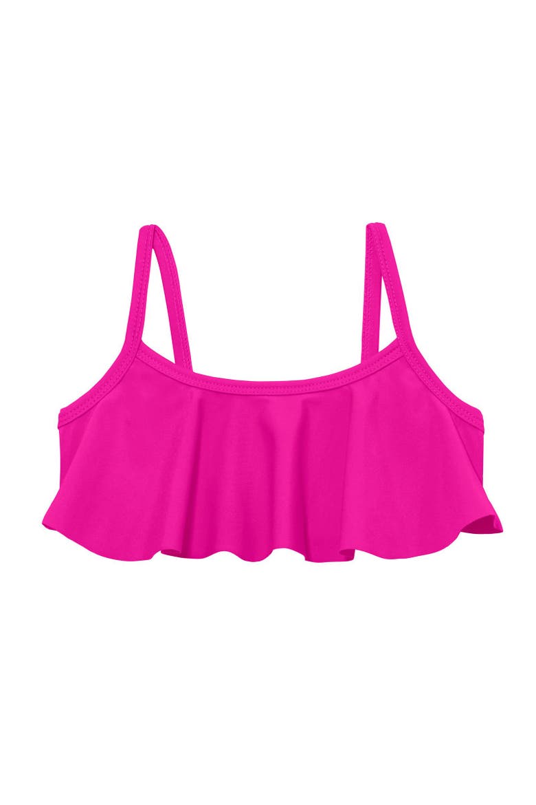 Girls UPF 50+ Flounce Bikini Top, Alternate, color, Hot Pink