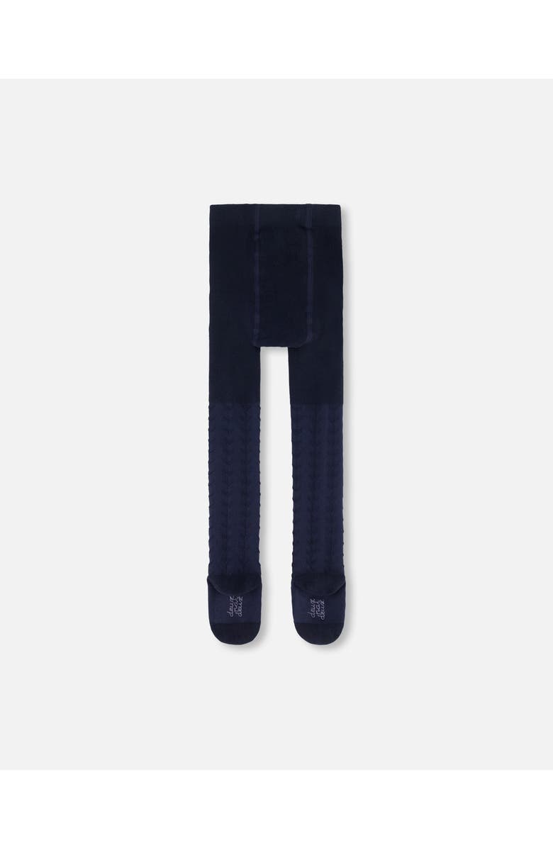Deux par Deux Baby Girl's Tonal Jacquard Tights Black, Alternate, color, 