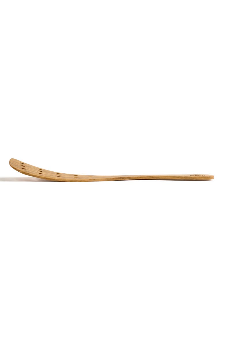 Berard Handcrafted Olive Wood 12 Inch Curved Slotted Spatula, Alternate, color, Brown