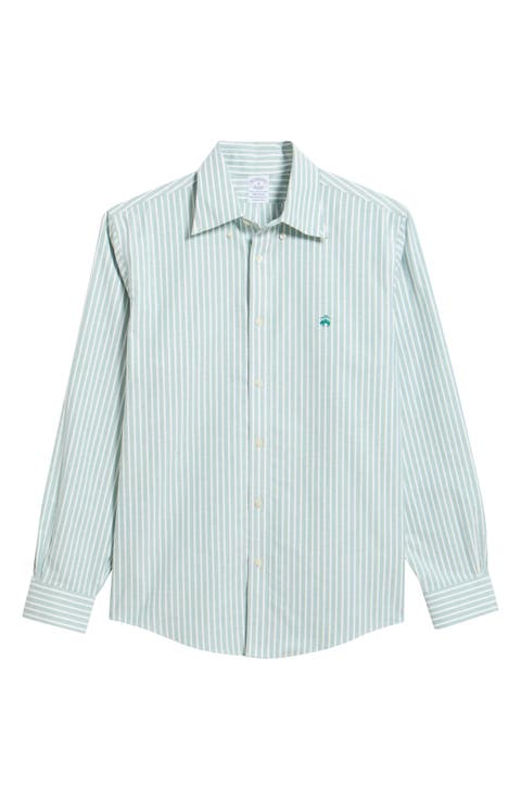 Regular Fit Bengal Stripe Cotton Blend Button-Down Shirt