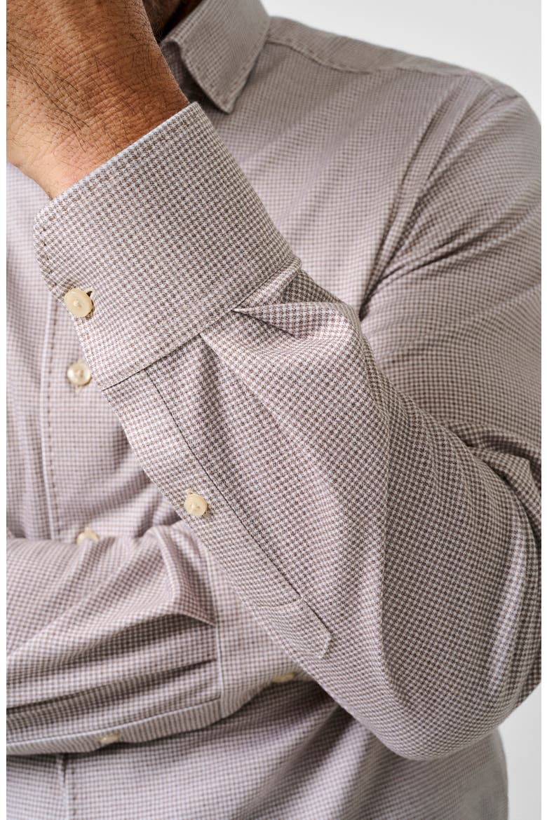 Check Knit Sport Shirt, Alternate, color, CHOCOLATE/ WHITE