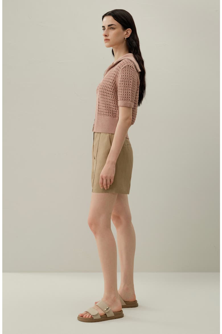 Women's Toscana Pointelle Knit Double-Zip Cardigan, Alternate, color, Warm Taupe